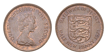 Джерси 1/2 пенни 1971 Елизавета II (1952-2022) KM 29 бронза aUNC 4647-438