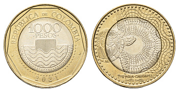 Колумбия 1000 песо 2017 KM 299 биметалл UNC 4165-1124
