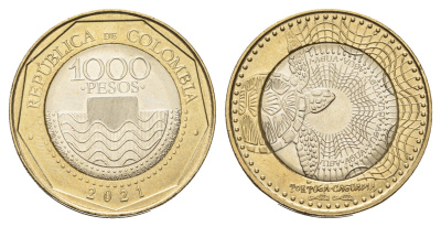 Колумбия 1000 песо 2017 KM 299 биметалл UNC 4165-1124