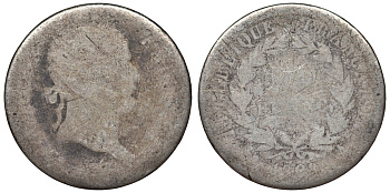 Франция 1/2 франка 1809 A, Наполеон I (1804-1814) KM 691.1, Le Franc 178.1 серебро 4124-317
