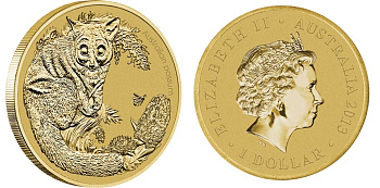 Австралия 1 доллар 2013 серия детёныши диких животных, австралийский опоссум KM 2075 алюминиевая бронза UNC M40-9