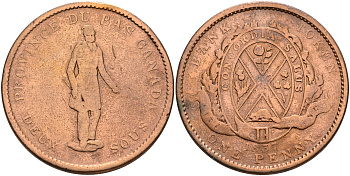 Канада, Квебек 1 пенни 1837 Du Bus Canada KM TN10 медь    1531-941