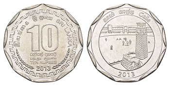 Шри-Ланка 10 рупий 2013 серия административные округа Шри Ланки, Галле KM 196 нержавеющая сталь UNC 4635-942