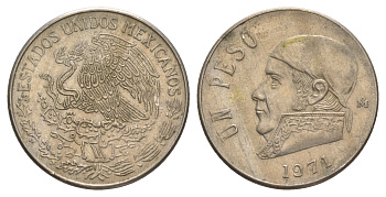 Мексика 1 песо 1971 Хосе Мария Морелос KM 460 медно-никель 4646-333