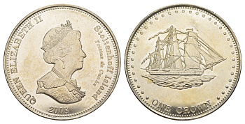 Остров Столтнофф (Соловьевы островова) 1 крона 2008 KM 8 медно-никель BU 1521-525