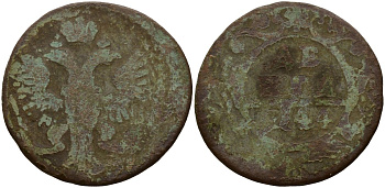 Россия деньга 1744 Елизавета (1741-1761), Красный монетный двор Биткин 352 медь 4159-446