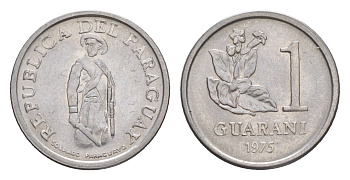 Парагвай 1 гуарани 1975 KM 151 нержавеющая сталь UNC 4644-837