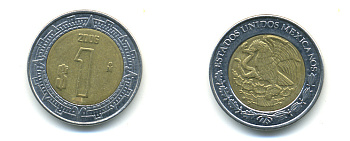 Мексика 1 песо 2006 KM 603 биметалл 3999-943