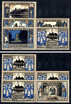 Гляйвиц (Пруссия, Силезия) набор из 5 нотгельдов ND 7556-9-1-2