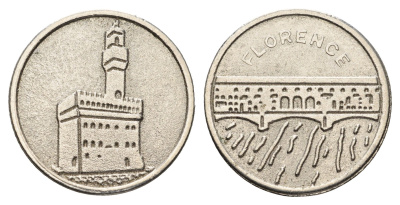 Италия, Флоренция муниципальный жетон Палаццо Веккьо, диаметр 25,5 мм, вес 5,3. гр никель 4670-734