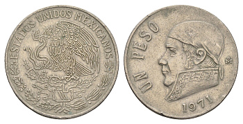 Мексика 1 песо 1971 Хосе Мария Морелос KM 460 медно-никель 4663-1022