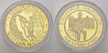 Австралия медаль "Золотая Миля" 1987 в оригинальной красочной капсуле алюминиевая бронза BU 1089-3-33