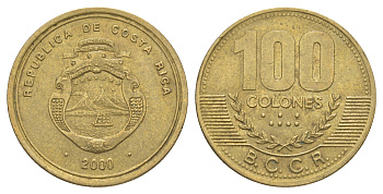Коста-Рика 100 колонов 2000 KM 240 алюминиевая бронза 4631-823