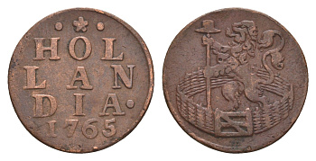 Нидерланды, Голландская республика, Голландия 1 дуит 1765 KM 80 медь 1520-843