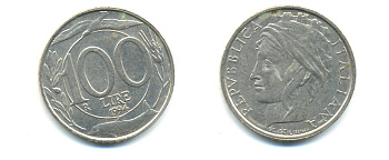 ИТАЛИЯ 100 ЛИР 1994 R KM 159 медно-никель 86-957