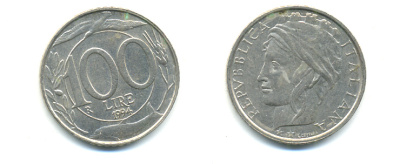 ИТАЛИЯ 100 ЛИР 1994 R KM 159 медно-никель 86-957