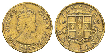 Ямайка 1 пенни 1958 KM 37 никель латунь 4628-643