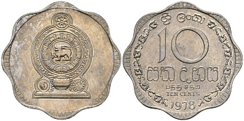 Шри-Ланка 10 центов 1978 KM 140a алюминий 4135-1231