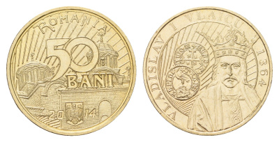 Румыния 50 бань (бани) 2014 650 лет началу правления Владислава I Влайку Schon 346 никель латунь UNC 3459-725