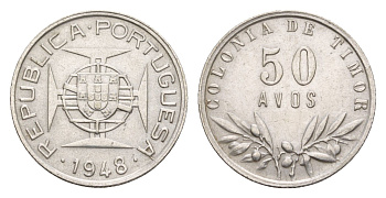 Португальский Тимор 50 аво 1948 KM 7 серебро 413-1532