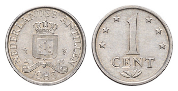 Нидерландские Антильские острова (Нидерландские Антилы) 1 цент 1985 Беатрикс (1980-2013) KM 8a алюминий 4674-1066