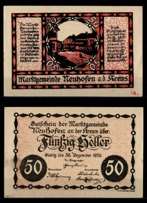 Австрия, Нойхоферт-ан-дер-Кремс 50 геллеров 1920 Jaksc/Pick JPR0648a-50 бумага 2193-44-1-1