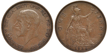Великобритания 1 пенни 1936 Георг V (1910-1936) KM 838, Spink 4055 бронза 4123-1046