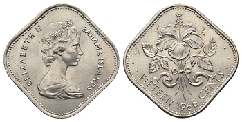 Багамские острова (Багамы) 15 центов 1966 KM 5 медно-никель UNC 4656-855