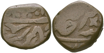 Индия, Гвалиор 1/2 пайса XIX ВЕК   медь    1530-221