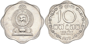 Цейлон 10 центов 1978 KM 140 a алюминий 4586-322