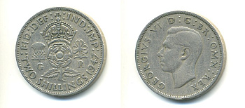 Великобритания 2 шиллинга (флорин) 1947 Георг VI (1936-1952) KM 865, Spink 4102 медно-никель 59-826