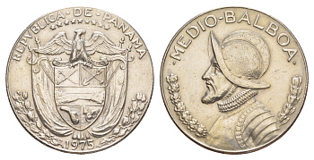 Панама 1/2 бальбоа (50 сентесимо) 1975 KM 12b медь плакированная медно-никелем 4634-1114