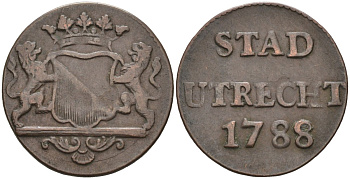 Утрехт (Utrecht), Нидерланды 1 дуит 1788 KM 91 медь 4577-251