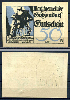 Гетцендорф-на-Лейте (Австрия) 50 геллеров 1920 Jaksc/Pick?JPR0246IIf-50 бумага aUNC 7556-29-4-2