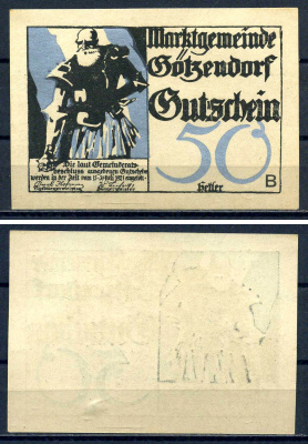 Гетцендорф-на-Лейте (Австрия) 50 геллеров 1920 Jaksc/Pick?JPR0246IIf-50 бумага aUNC 7556-29-4-2