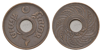 Таиланд 1 сатанг 1939 BE 2482 Y 51 бронза 4654-911