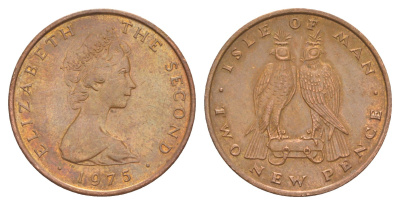 Остров Мэн 2 пенса 1975 Елизавета II (1952-2022) KM 21 бронза 4648-154