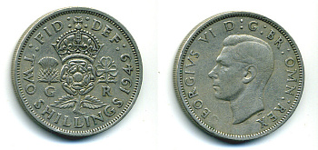 Великобритания 2 шиллинга (флорин) 1949 Георг VI (1936-1952) KM 878, Spink 4107 медно-никель 89-1617
