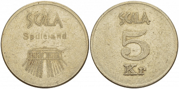 ЕВРОПА ЖЕТОН ИГРОВОЙ ND 5 КРОН, SPILLELAND SCALA белый металл 4545-123