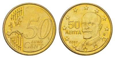 Греция 50 евроцентов 2007 KM 213 нордик UNC 4629-346