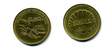 США ЖЕТОН ND SHELL, ПОЛЕТ ИКАРА, 26 мм, 5,0 гр латунь 179-843