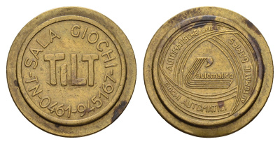 Италия жетон для равлечений Sale Giochi диаметр 24 мм, вес 5,9 гр латунь 4670-743