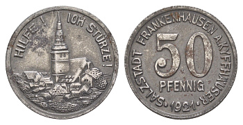 Франкенхаузен 50 пфеннигов 1921 Funck 133.7, Men22.2 9353.1 железо 4584-924