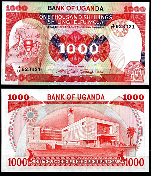 Уганда 1000 шиллингов 1986 Pick 26 бумага UNC (пресс) 8607-102-1-2