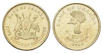 Уганда 500 шиллингов 2003 KM 69 никель латунь UNC 4663-1257