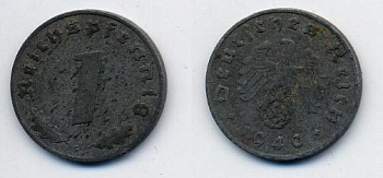 ГЕРМАНИЯ 1 РЕЙХСПФЕННИГ 1940 J J.369 цинк 35-314