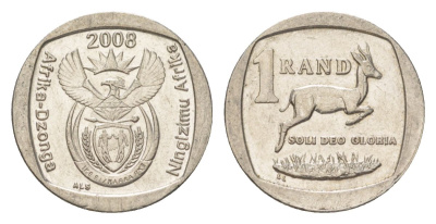 ЮАР 1 ранд 2008 KM 444 медь плакированная никелем 4627-512