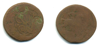 РОССИЯ 1 КОПЕЙКА 1759 медь 61-543