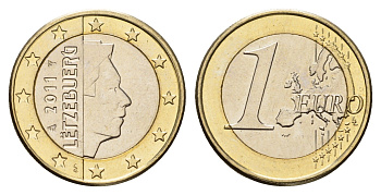 Люксембург 1 евро 2011 KM 92 биметалл UNC 33-1223