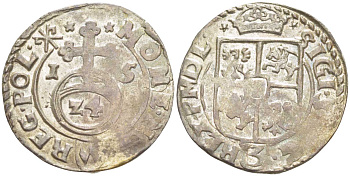 ПОЛЬША (ЛИТВА) 3 ПОЛКЕРА = 3 ПОЛТОРАКА = 1 КРЕЙЦЕР 1615 СИГИЗМУНД III (1587-1632) KM 41 серебро 3896-1515